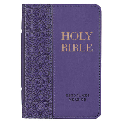 Purple Faux Leather King James Version Mini Pocket Bible - The Christian Gift Company