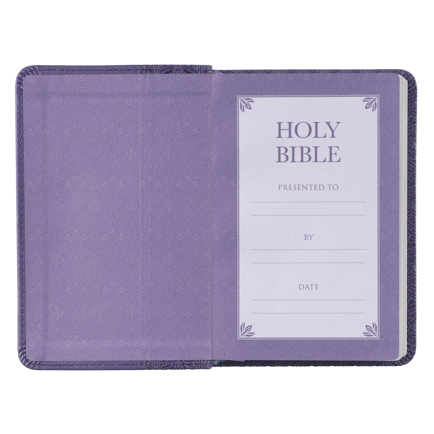 Purple Faux Leather King James Version Mini Pocket Bible - The Christian Gift Company