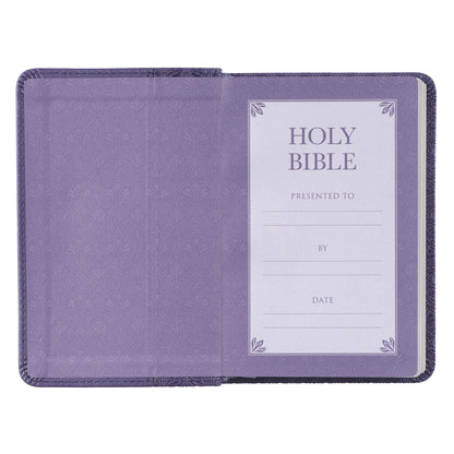 Purple Faux Leather King James Version Mini Pocket Bible - The Christian Gift Company