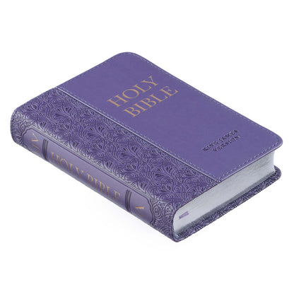 Purple Faux Leather King James Version Mini Pocket Bible - The Christian Gift Company