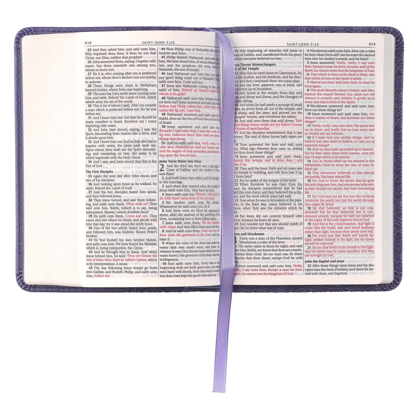 Purple Faux Leather King James Version Mini Pocket Bible - The Christian Gift Company