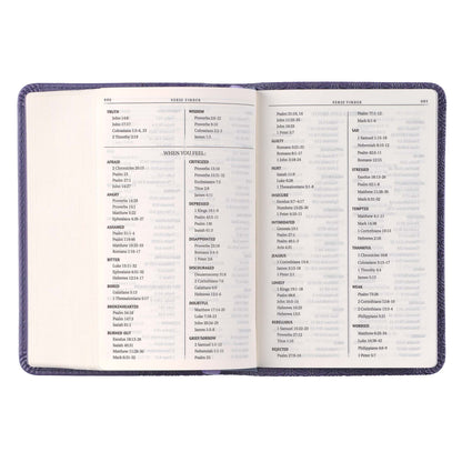 Purple Faux Leather King James Version Mini Pocket Bible - The Christian Gift Company