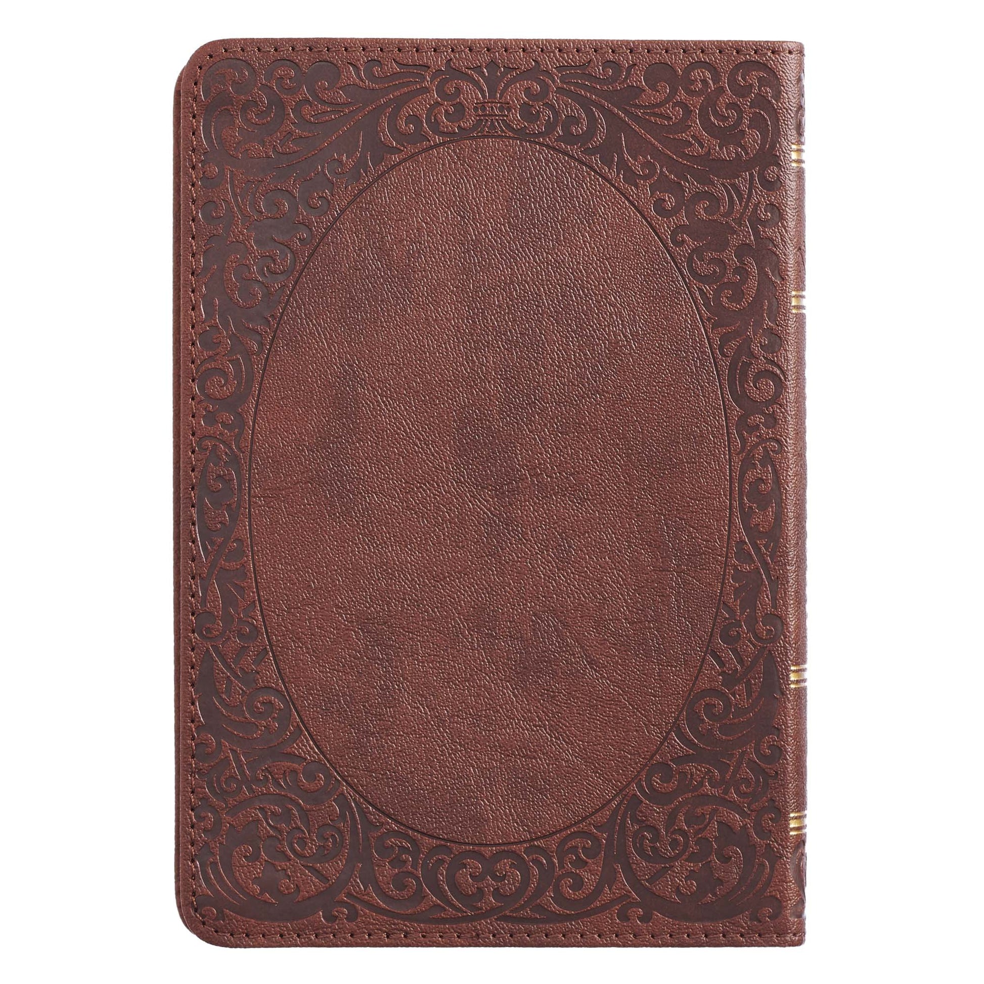 Chestnut Brown Faux Leather Compact King James Version Bible - The Christian Gift Company