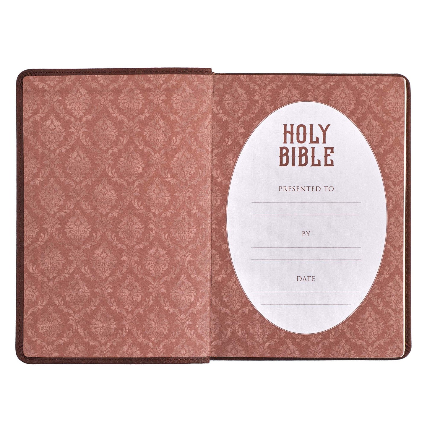 Chestnut Brown Faux Leather Compact King James Version Bible - The Christian Gift Company