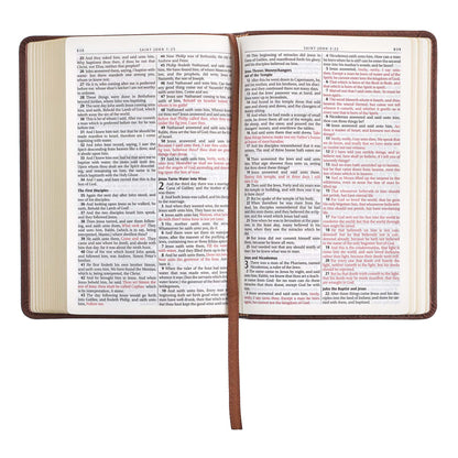 Chestnut Brown Faux Leather Compact King James Version Bible - The Christian Gift Company