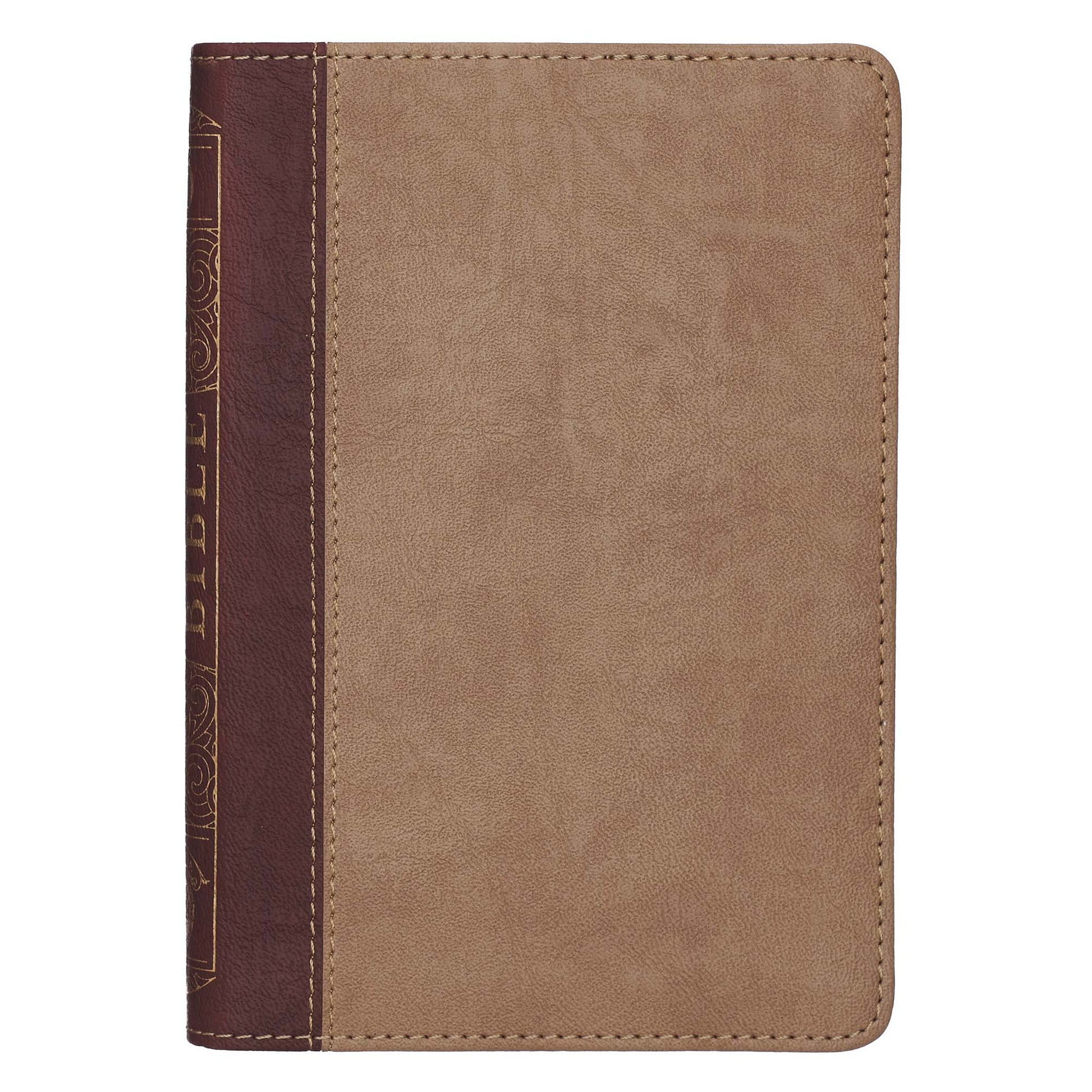 Sand and Brown Faux Leather Compact King James Version Bible - The Christian Gift Company