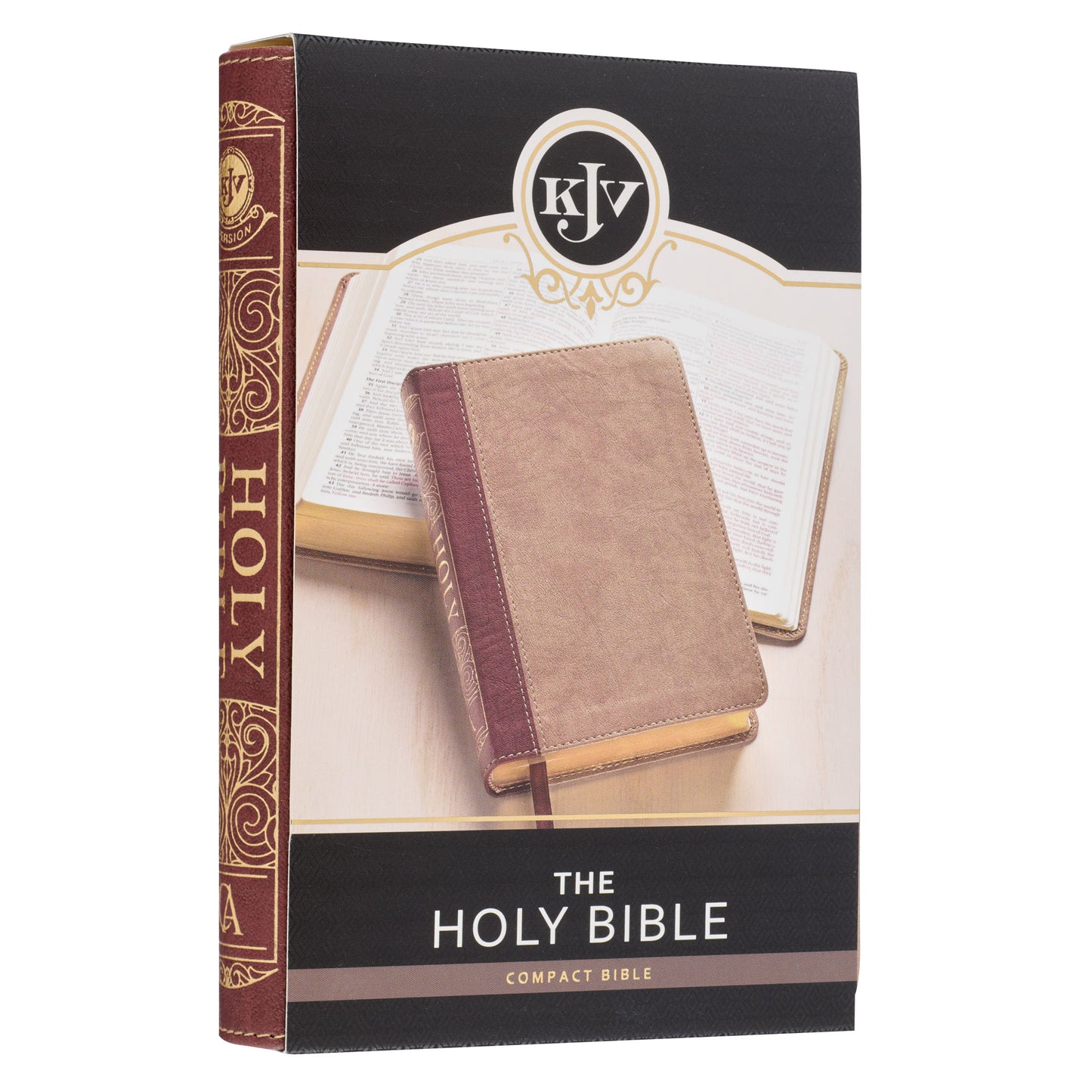 Sand and Brown Faux Leather Compact King James Version Bible - The Christian Gift Company