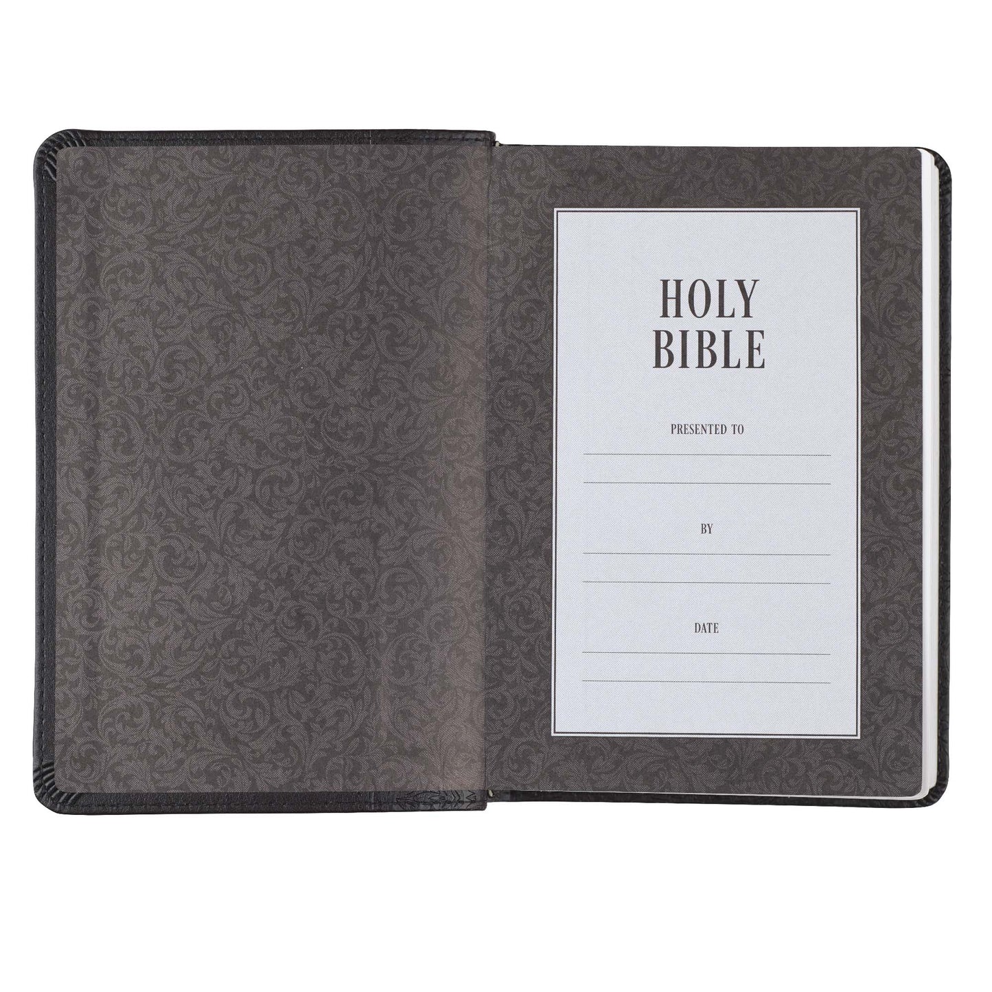 Black Faux Leather Large Print Compact King James Version Bible - The Christian Gift Company