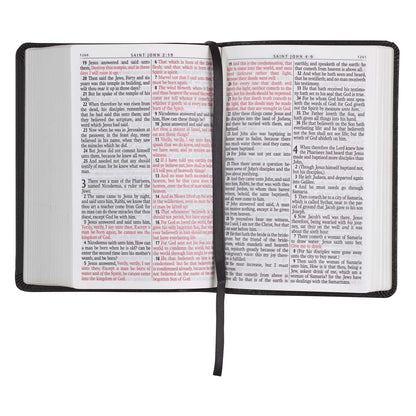 Black Faux Leather Large Print Compact King James Version Bible - The Christian Gift Company