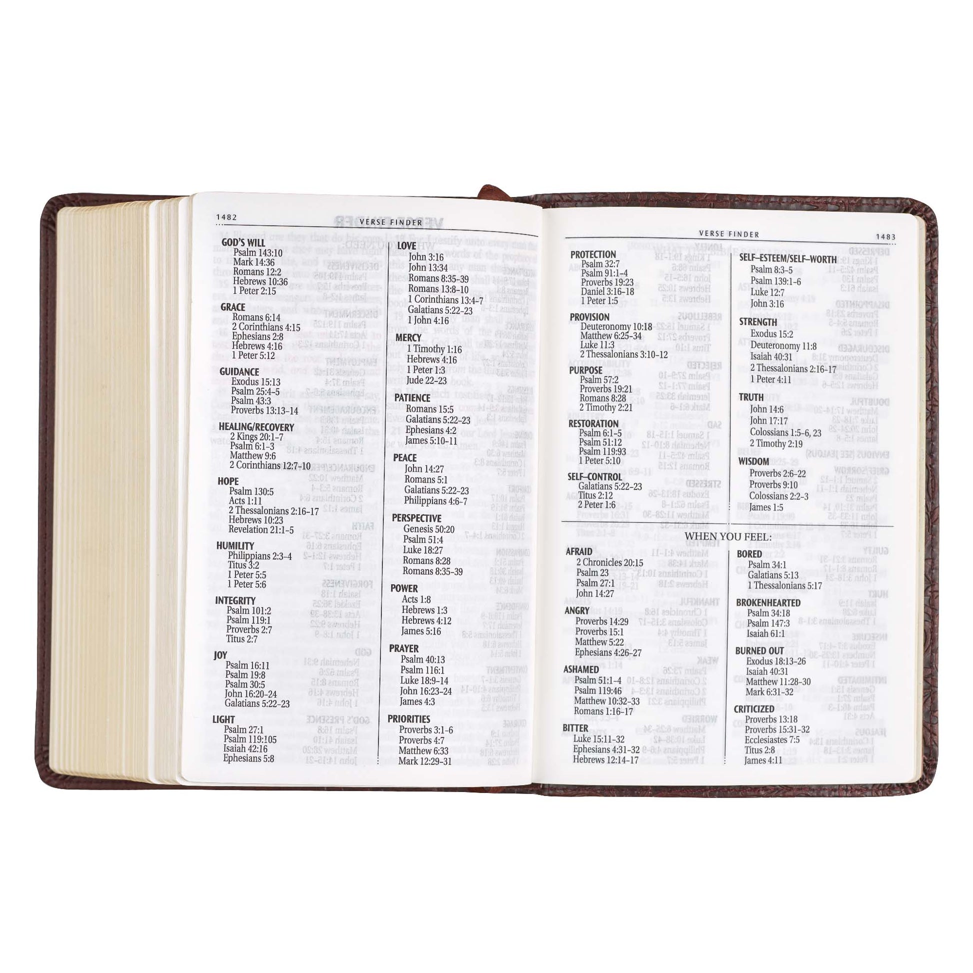 Medium Brown Faux Leather Large Print Compact King James Version Bible - The Christian Gift Company