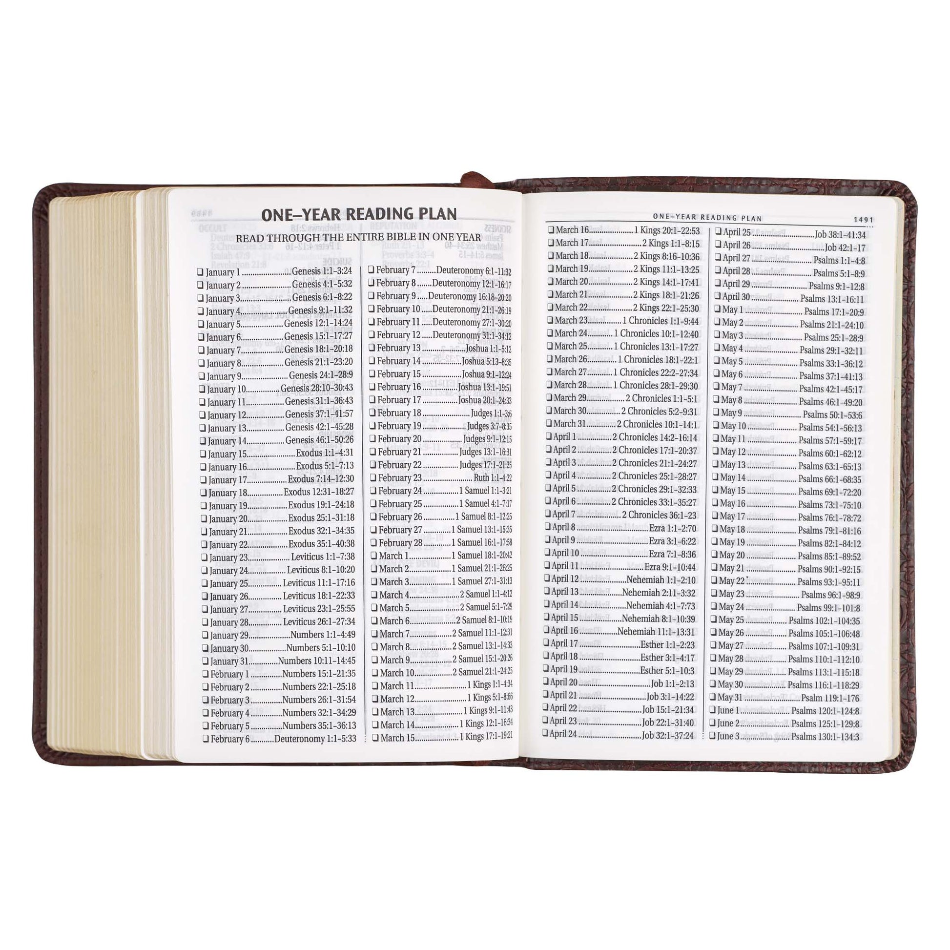 Medium Brown Faux Leather Large Print Compact King James Version Bible - The Christian Gift Company