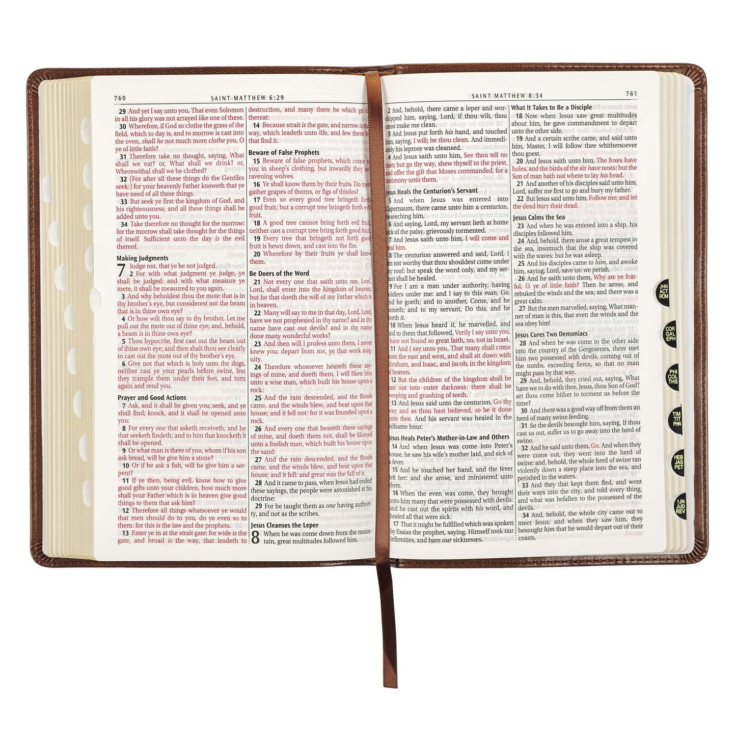 Medium Brown King James Version Deluxe Gift Bible with Thumb Index - The Christian Gift Company