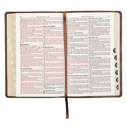 Medium Brown King James Version Deluxe Gift Bible with Thumb Index - The Christian Gift Company