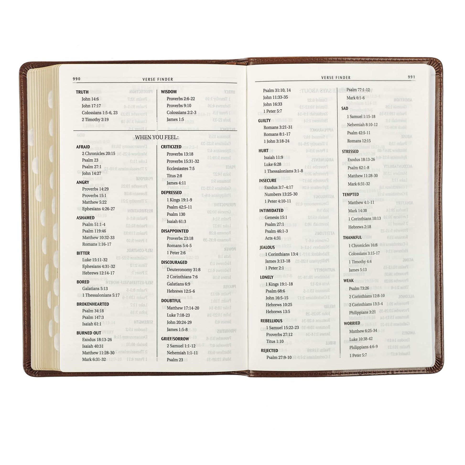 Medium Brown King James Version Deluxe Gift Bible with Thumb Index - The Christian Gift Company