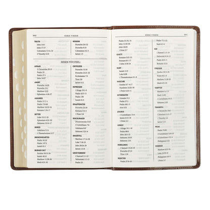 Medium Brown King James Version Deluxe Gift Bible with Thumb Index - The Christian Gift Company