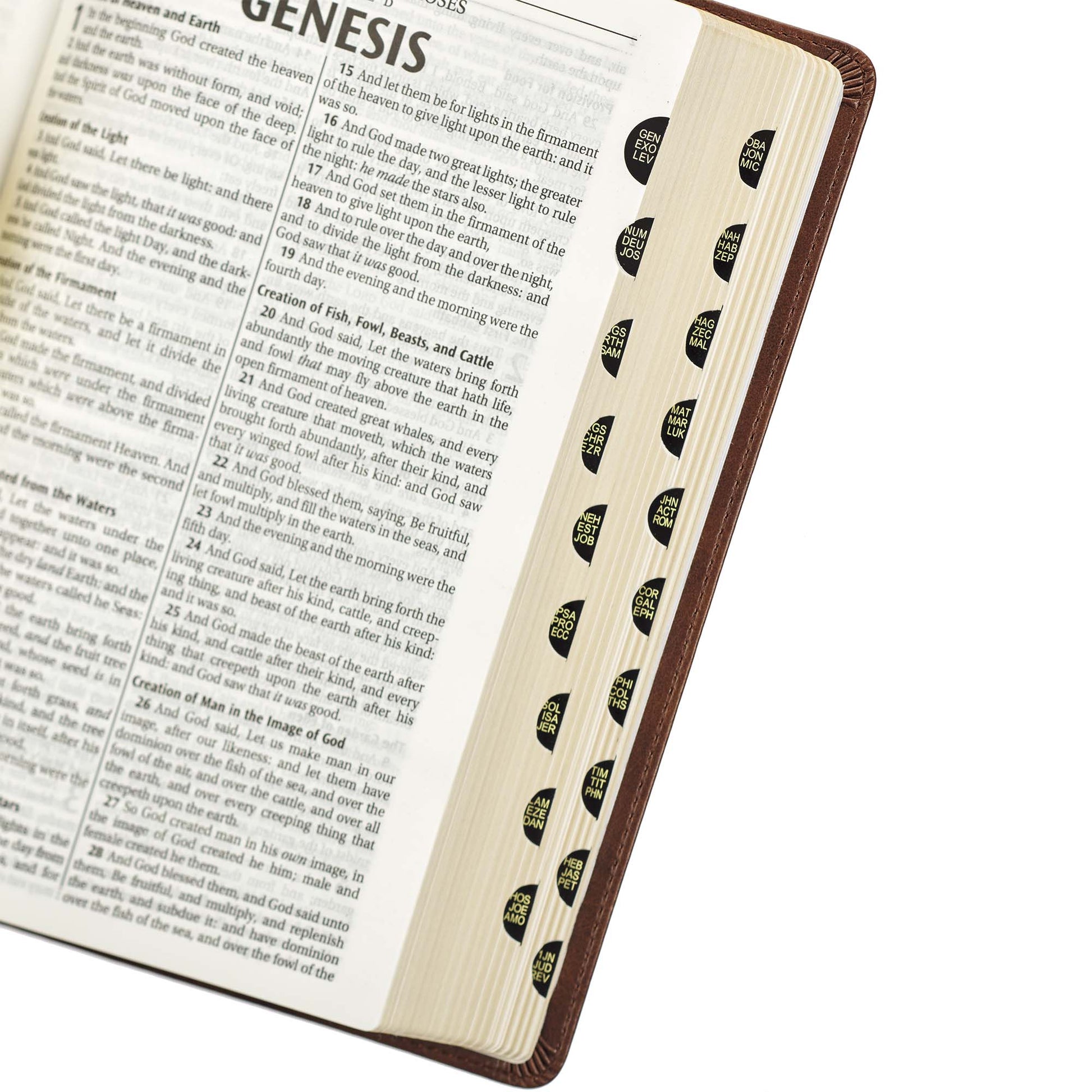 Medium Brown King James Version Deluxe Gift Bible with Thumb Index - The Christian Gift Company