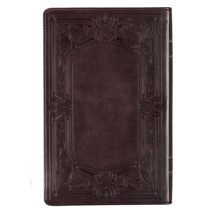 Dark Brown Faux Leather King James Version Deluxe Gift Bible with Thumb Index - The Christian Gift Company