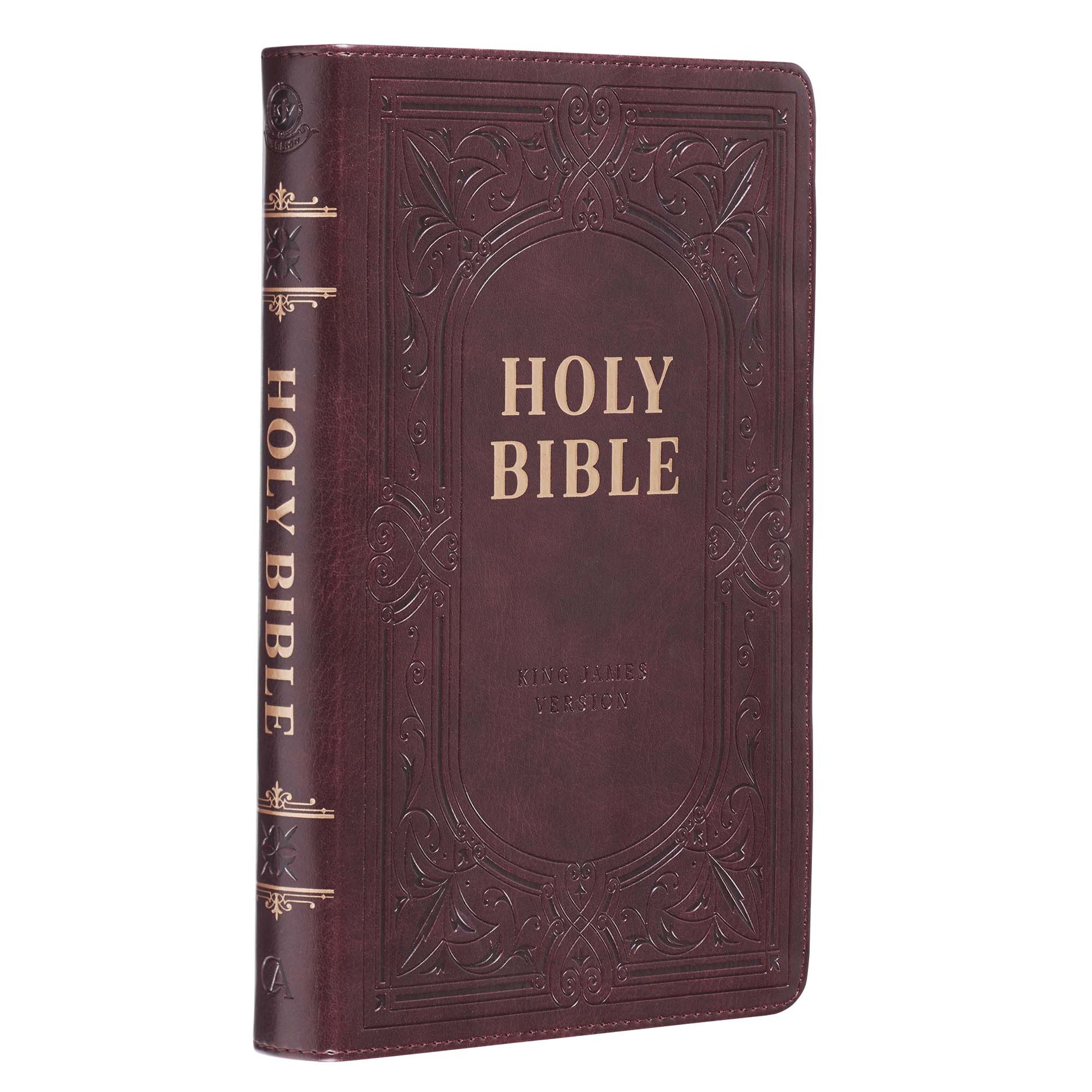 Dark Brown Faux Leather King James Version Deluxe Gift Bible with Thumb Index - The Christian Gift Company