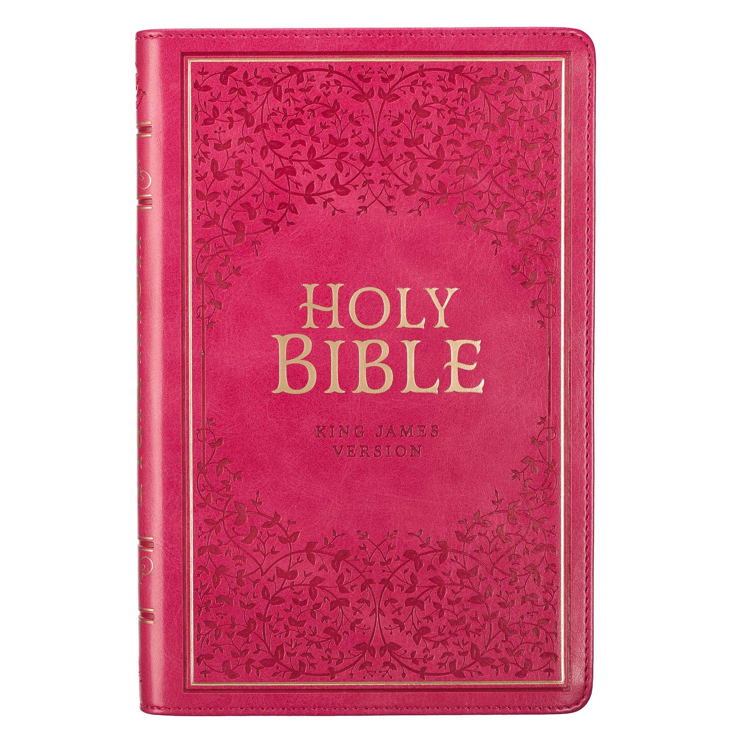 Pink Faux Leather King James Version Deluxe Gift Bible with Thumb Index - The Christian Gift Company