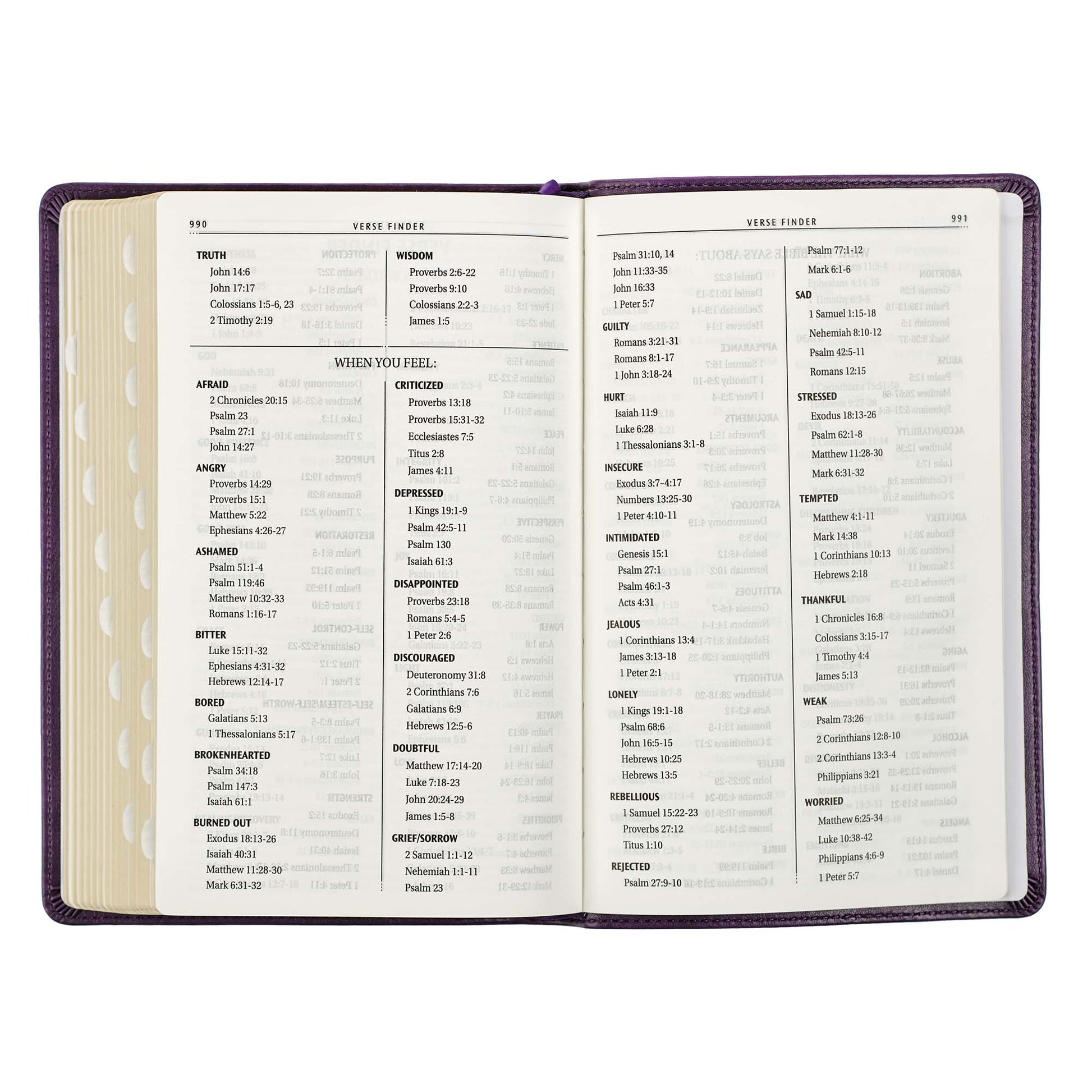 Purple Faux Leather King James Version Deluxe Gift Bible with Thumb Index - The Christian Gift Company