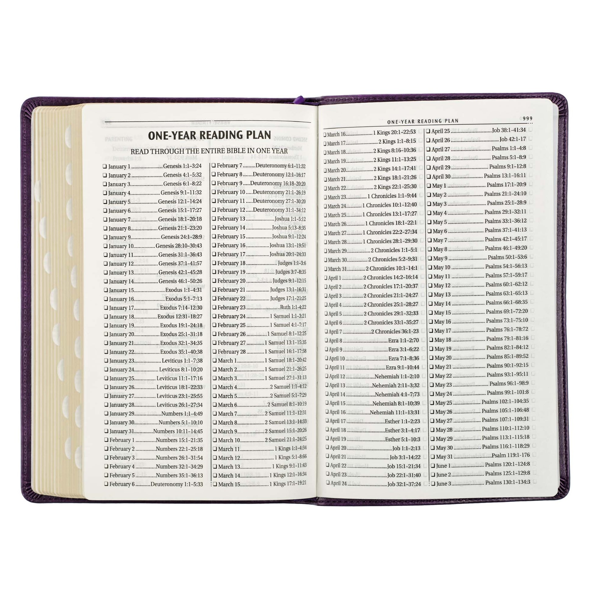 Purple Faux Leather King James Version Deluxe Gift Bible with Thumb Index - The Christian Gift Company