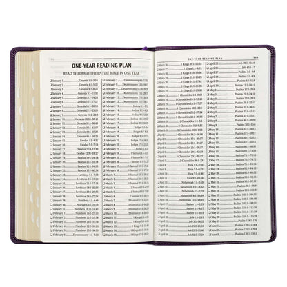 Purple Faux Leather King James Version Deluxe Gift Bible with Thumb Index - The Christian Gift Company