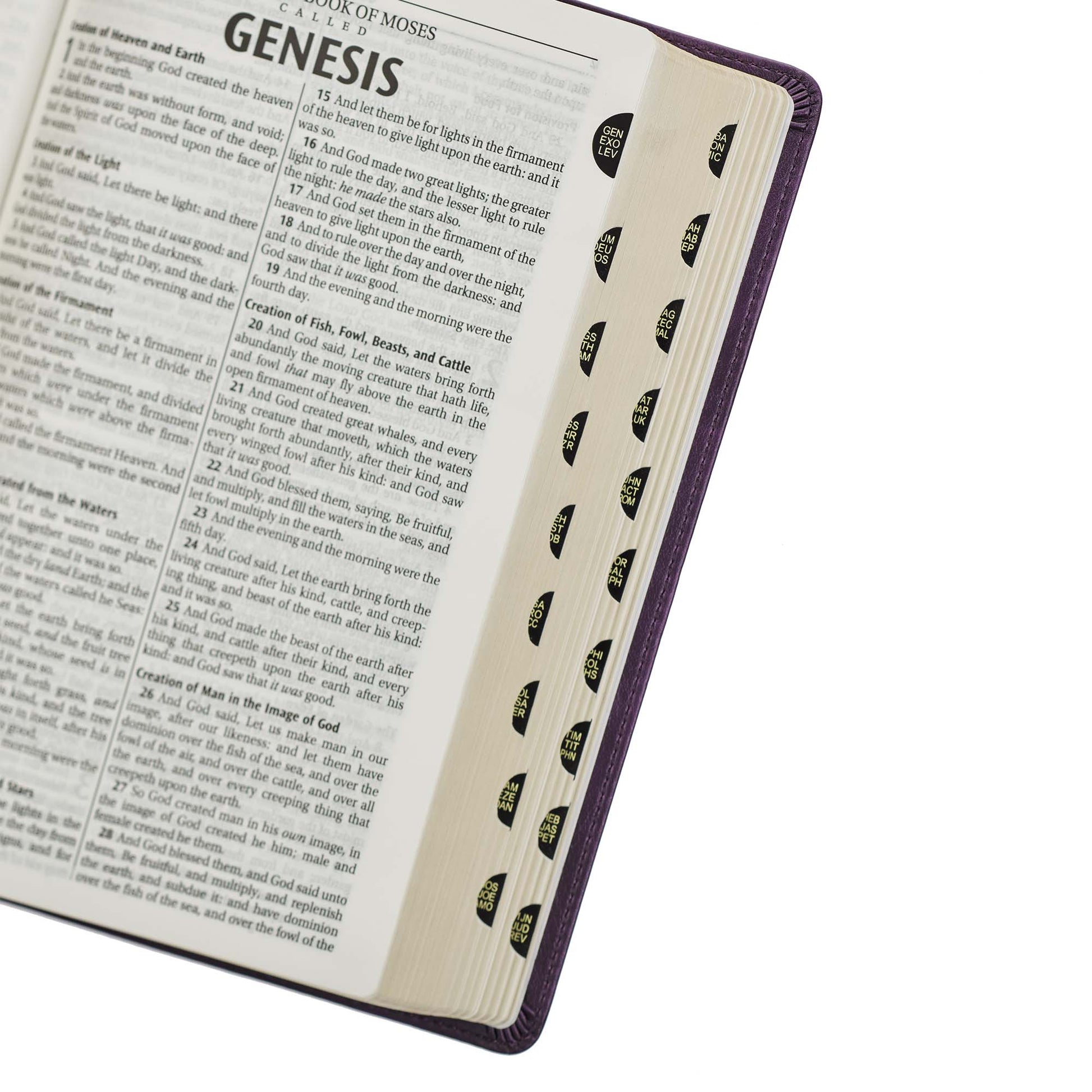 Purple Faux Leather King James Version Deluxe Gift Bible with Thumb Index - The Christian Gift Company