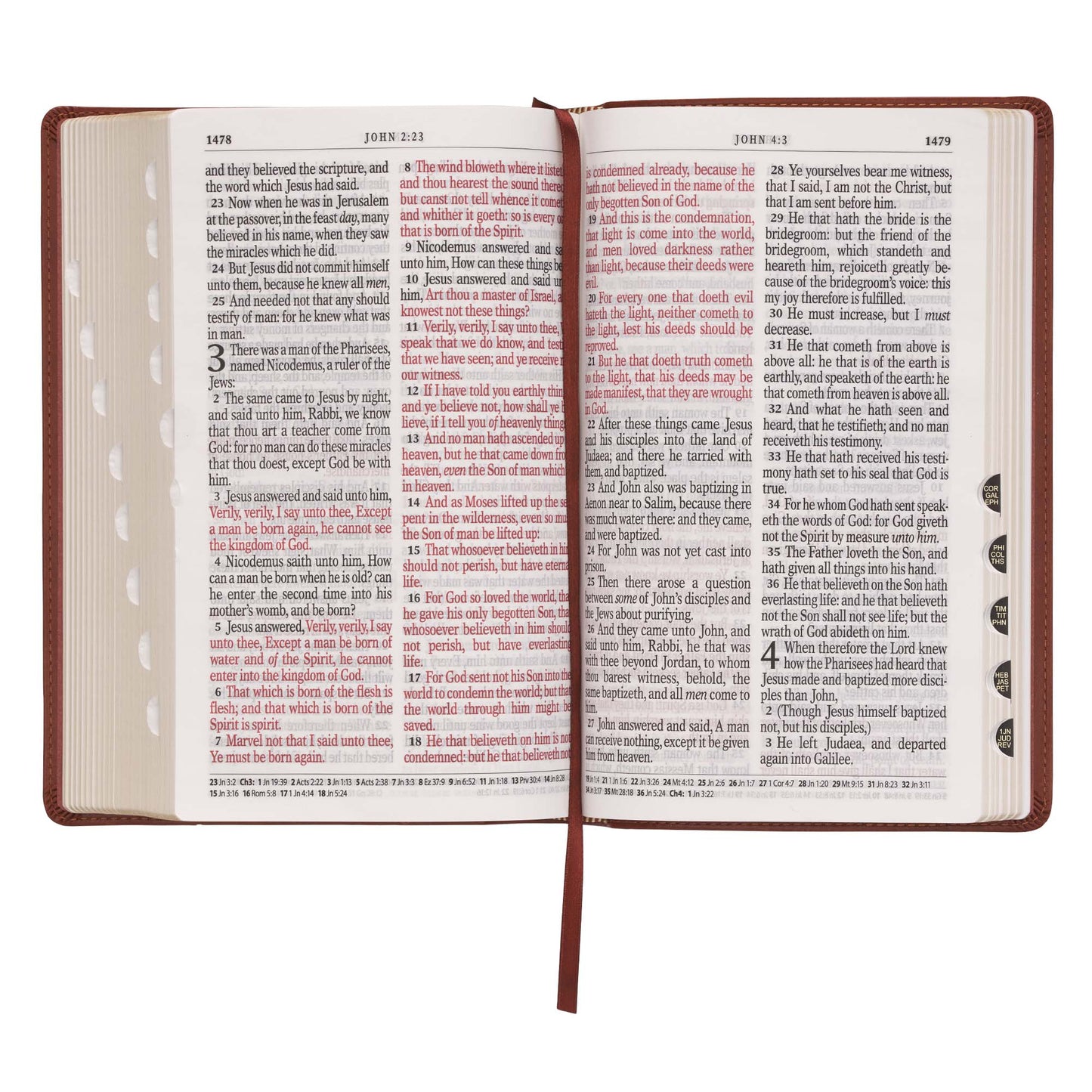 Saddle Tan Faux Leather Giant Print Standard-size King James Version Bible with Thumb Index - The Christian Gift Company