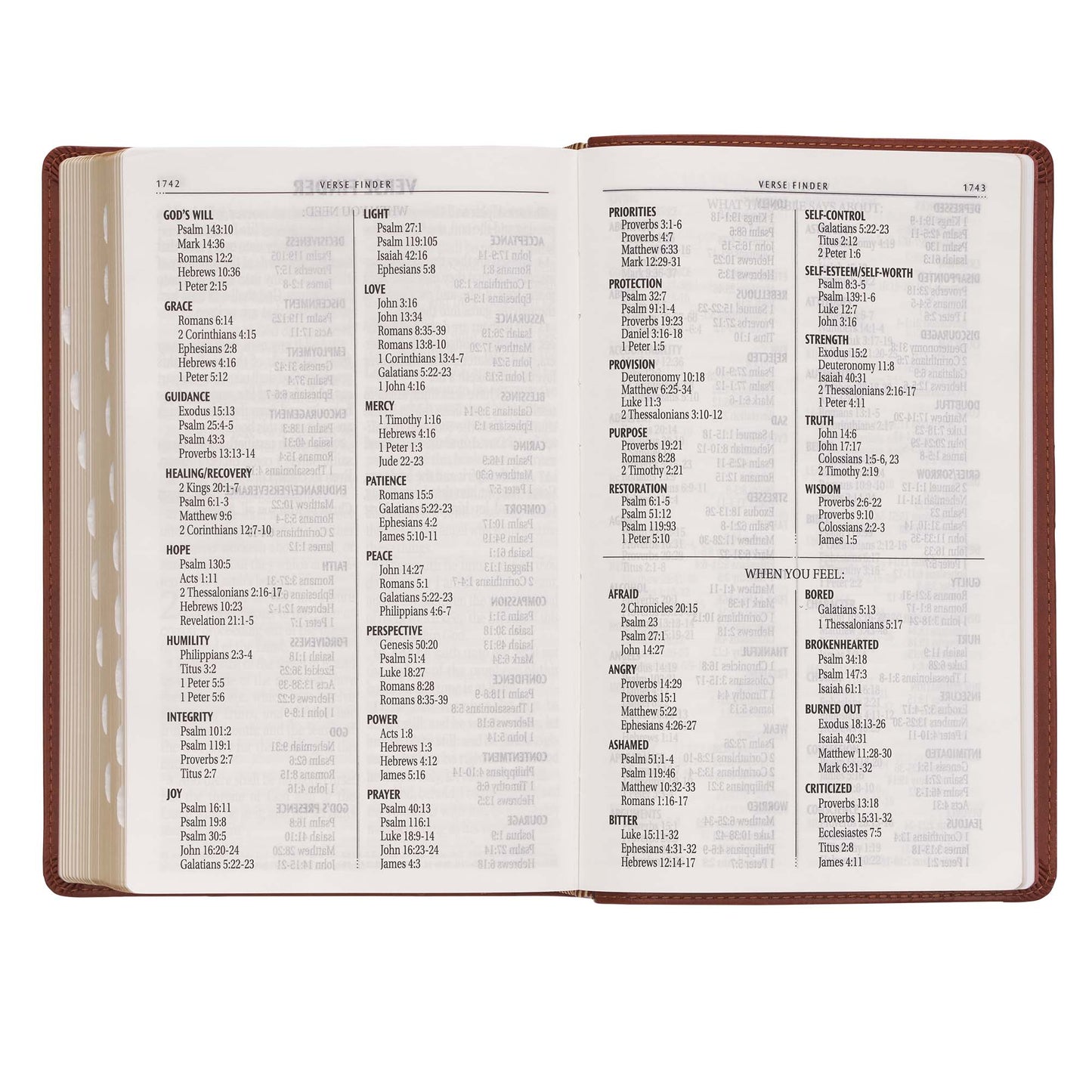 Saddle Tan Faux Leather Giant Print Standard-size King James Version Bible with Thumb Index - The Christian Gift Company