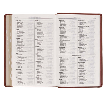 Saddle Tan Faux Leather Giant Print Standard-size King James Version Bible with Thumb Index - The Christian Gift Company