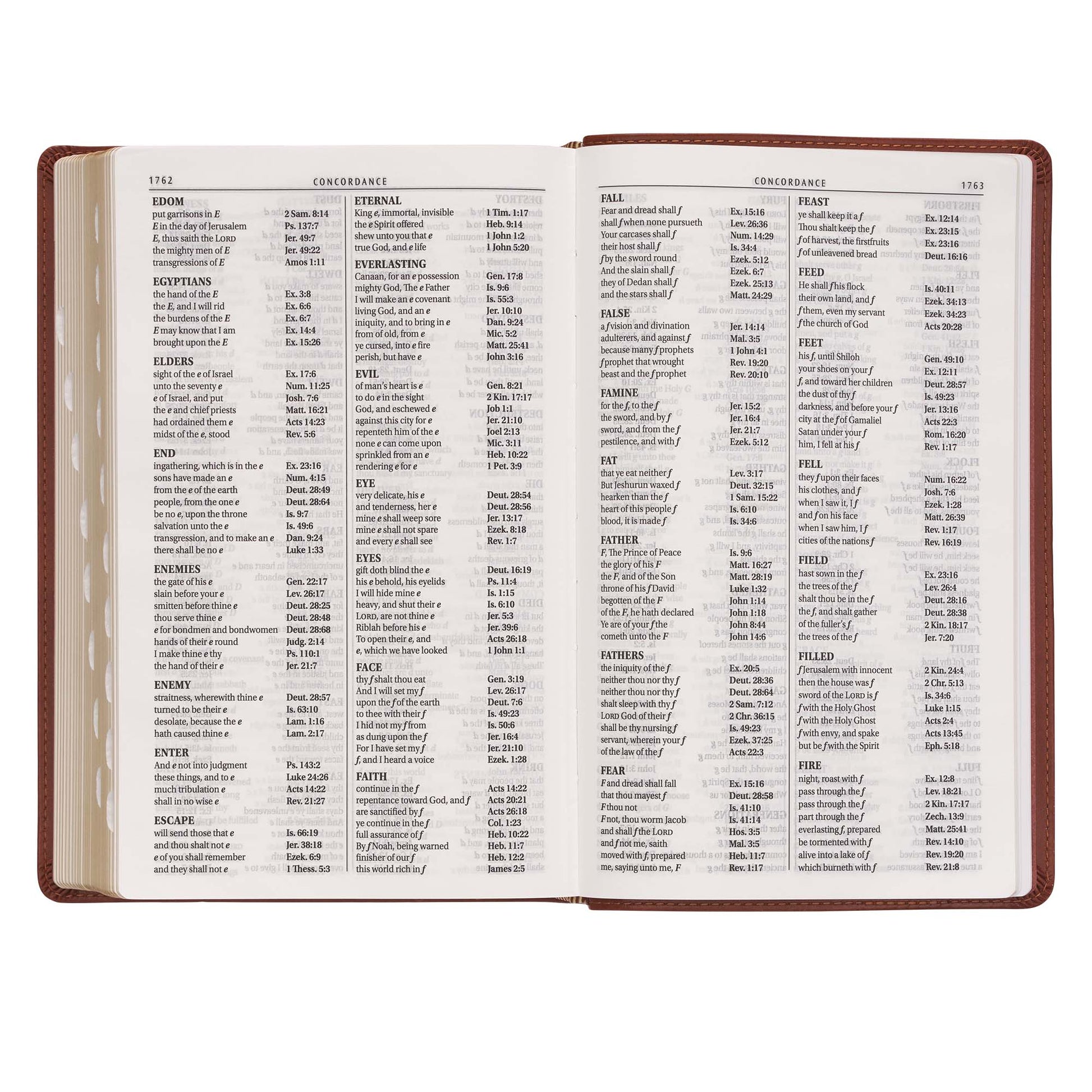 Saddle Tan Faux Leather Giant Print Standard-size King James Version Bible with Thumb Index - The Christian Gift Company