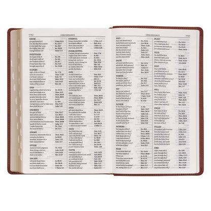 Saddle Tan Faux Leather Giant Print Standard-size King James Version Bible with Thumb Index - The Christian Gift Company