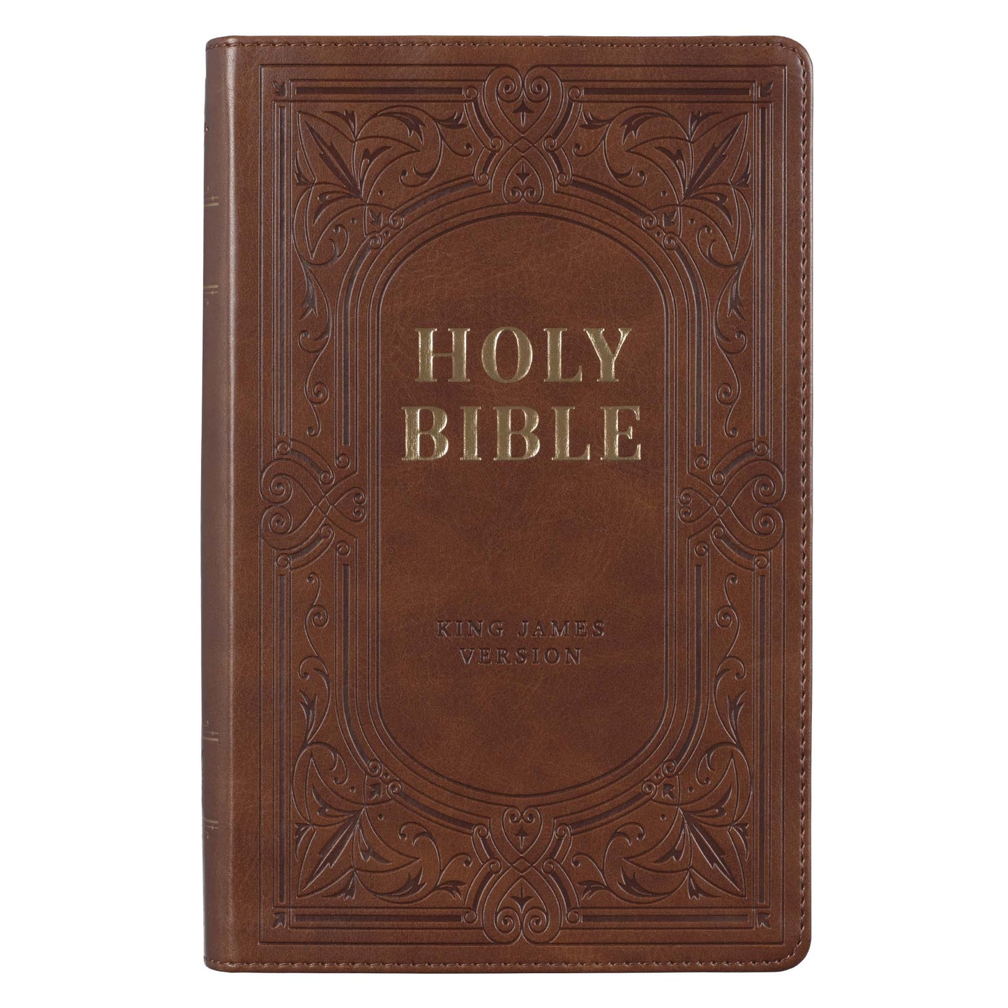 Medium Brown Ivy Faux Leather Giant Print Standard-size Bible with Thumb Index - The Christian Gift Company