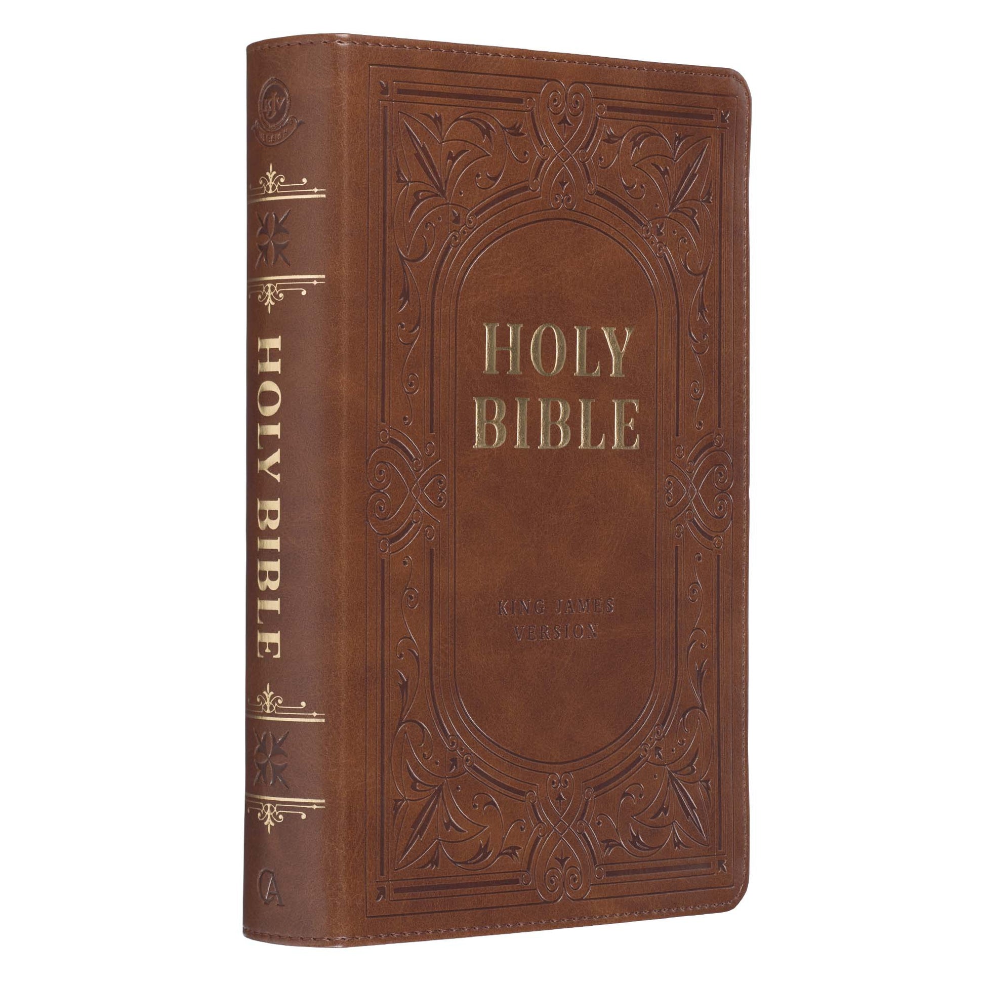 Medium Brown Ivy Faux Leather Giant Print Standard-size Bible with Thumb Index - The Christian Gift Company