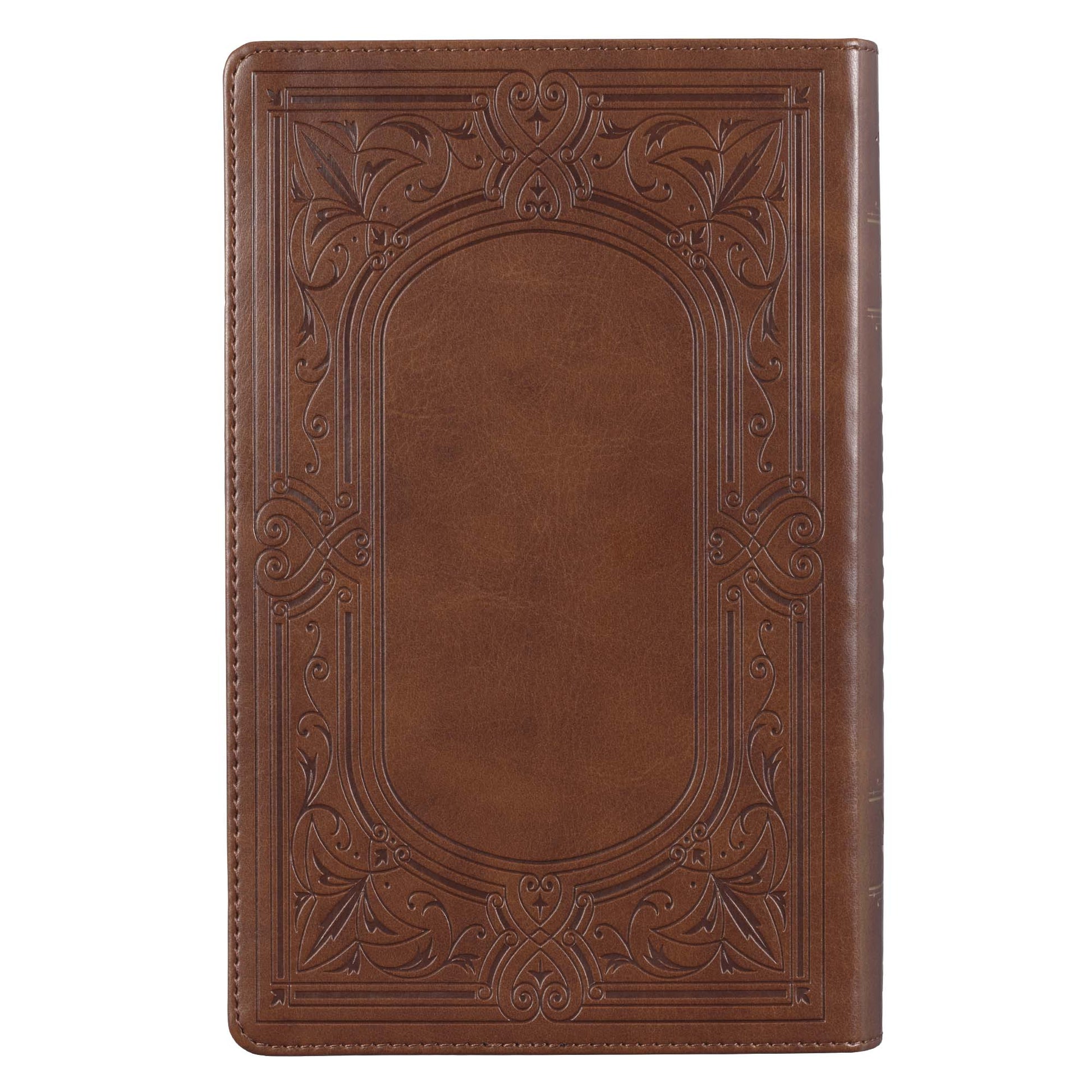 Medium Brown Ivy Faux Leather Giant Print Standard-size Bible with Thumb Index - The Christian Gift Company