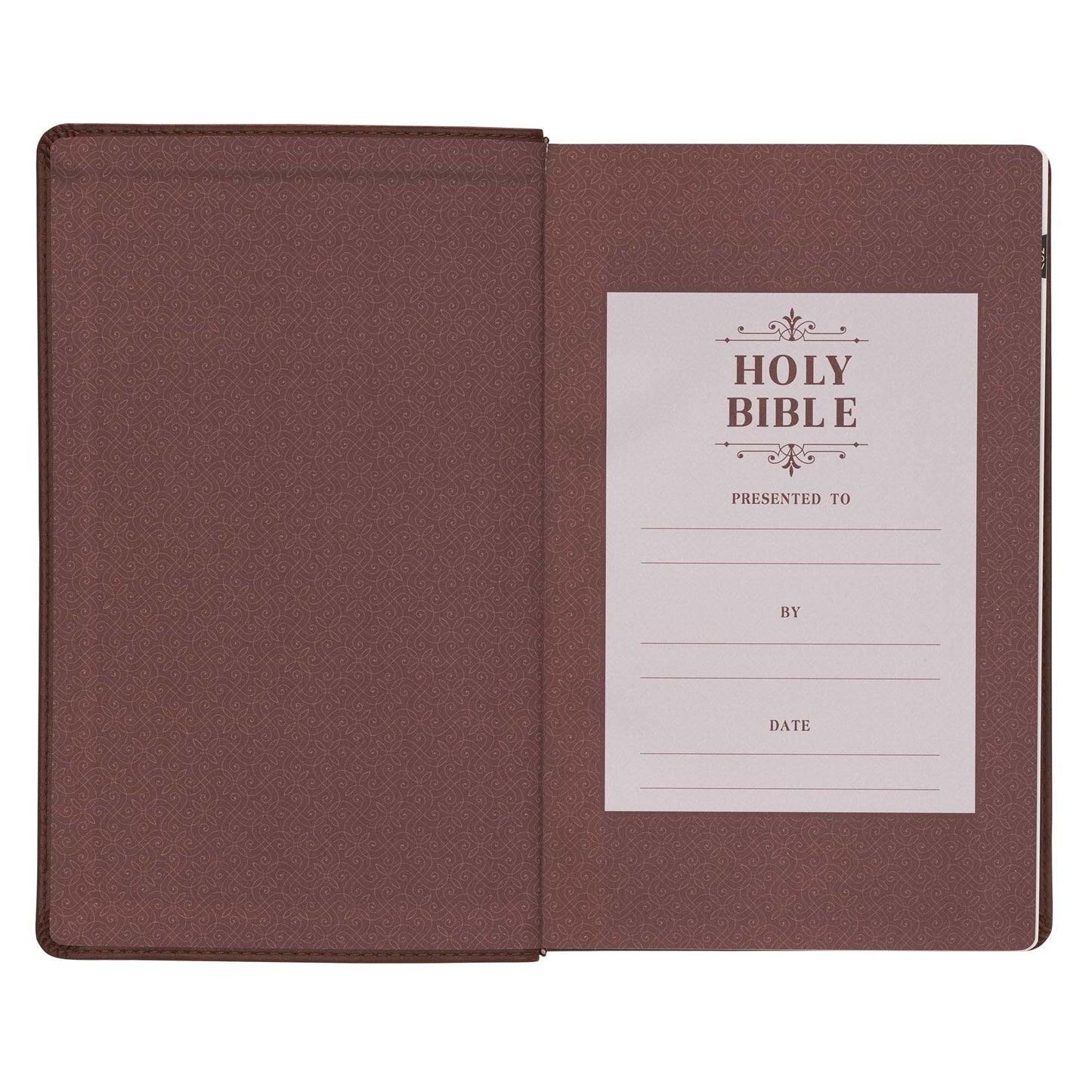 Medium Brown Ivy Faux Leather Giant Print Standard-size Bible with Thumb Index - The Christian Gift Company