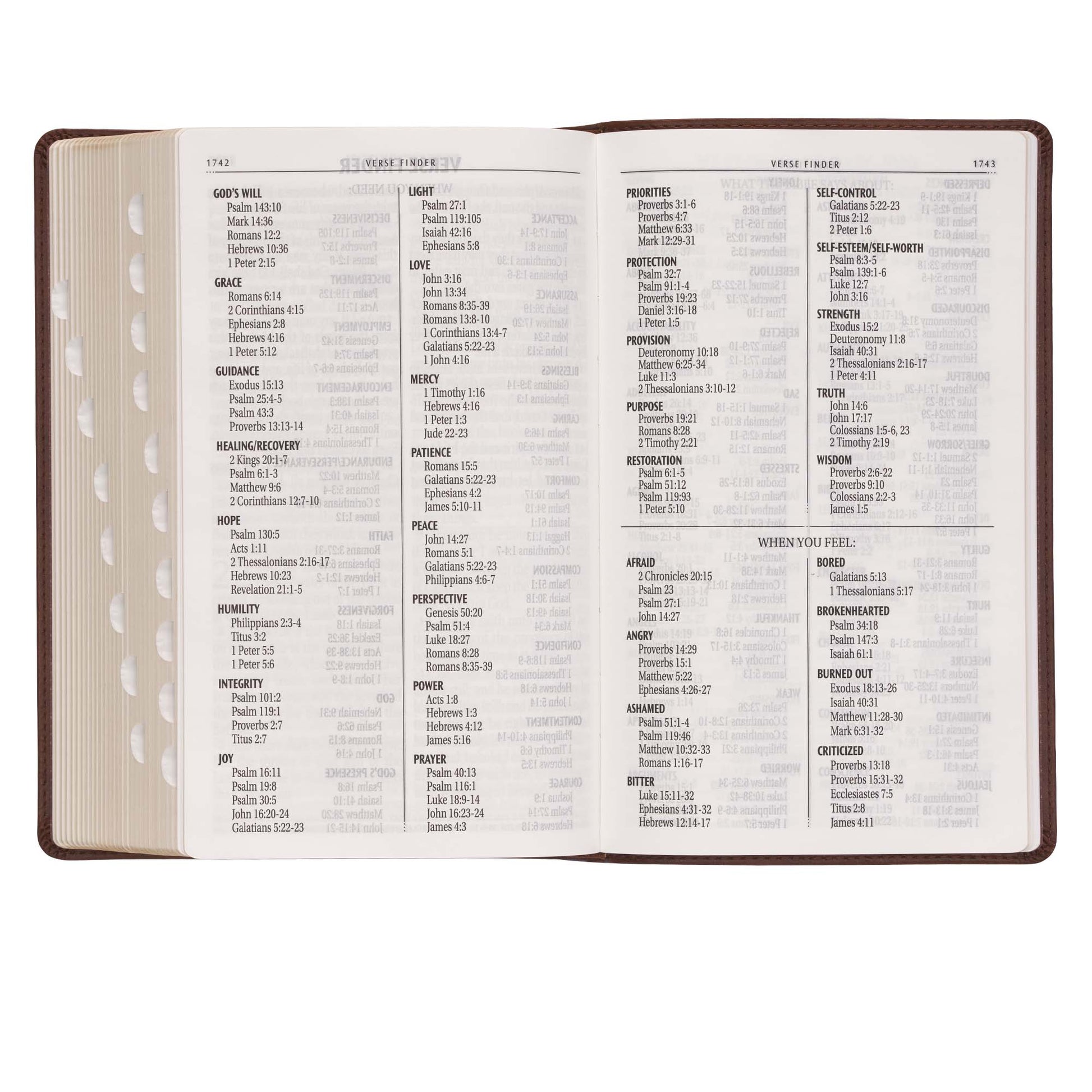 Medium Brown Ivy Faux Leather Giant Print Standard-size Bible with Thumb Index - The Christian Gift Company