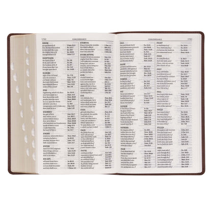 Medium Brown Ivy Faux Leather Giant Print Standard-size Bible with Thumb Index - The Christian Gift Company