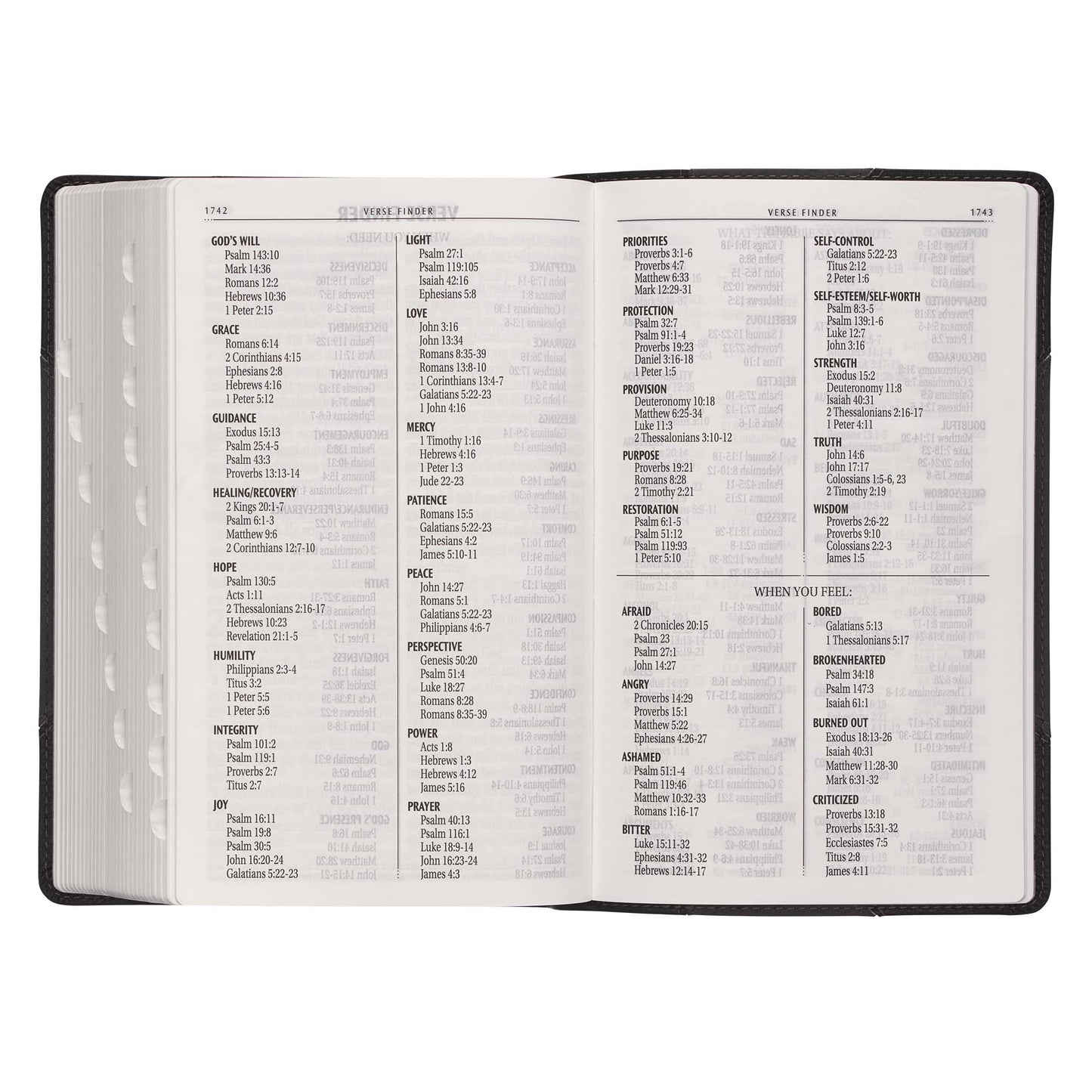 Black and Grey Two-tone Faux Leather Giant Print Standard-size Bible with Thumb Index - The Christian Gift Company