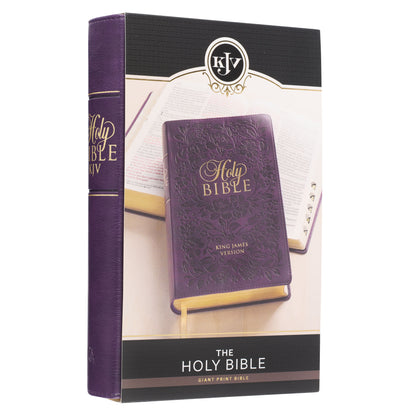 Purple Floral Faux Leather Giant Print Standard-size King James Version Bible with Thumb Index - The Christian Gift Company