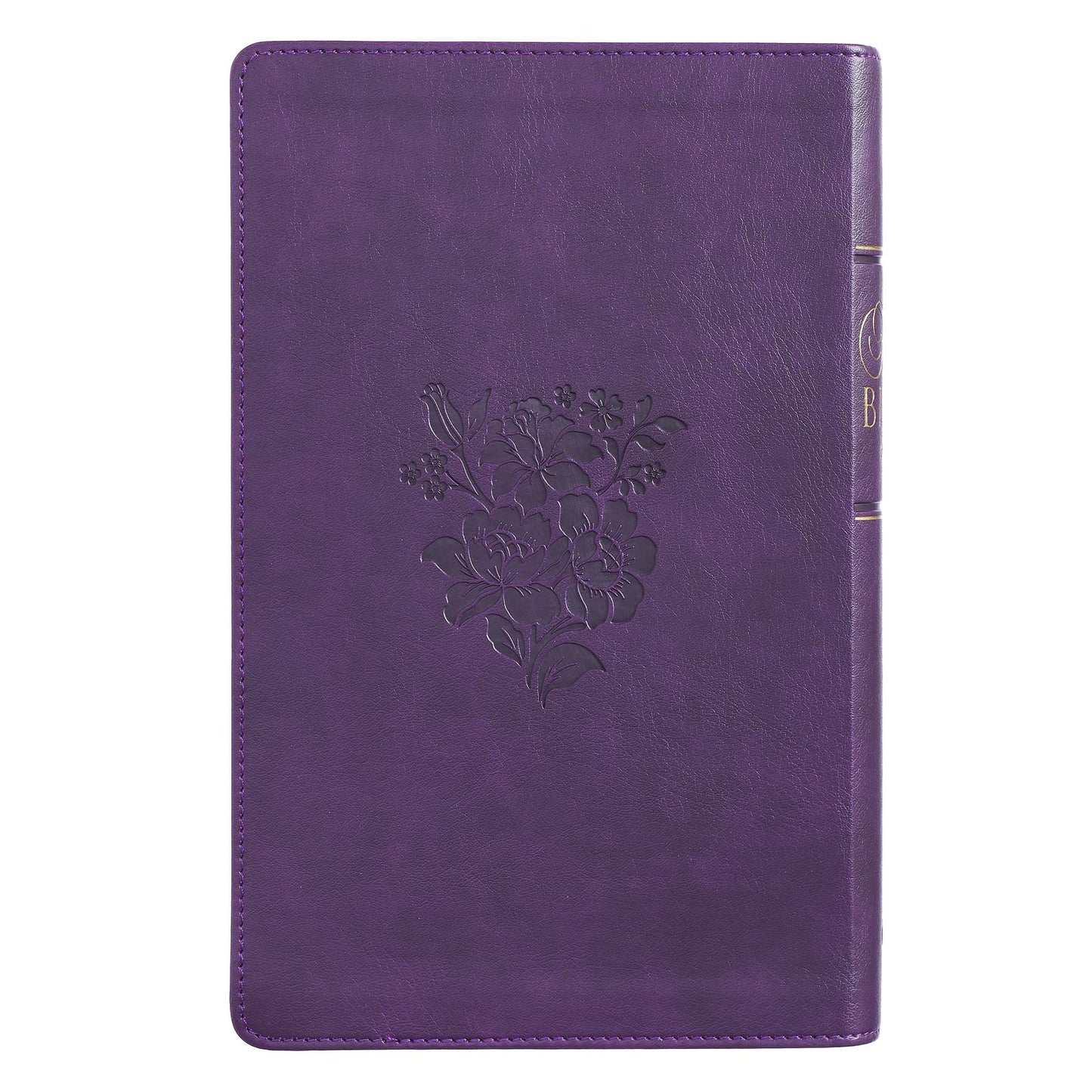 Purple Floral Faux Leather Giant Print Standard-size King James Version Bible with Thumb Index - The Christian Gift Company