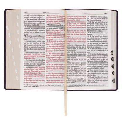 Purple Floral Faux Leather Giant Print Standard-size King James Version Bible with Thumb Index - The Christian Gift Company