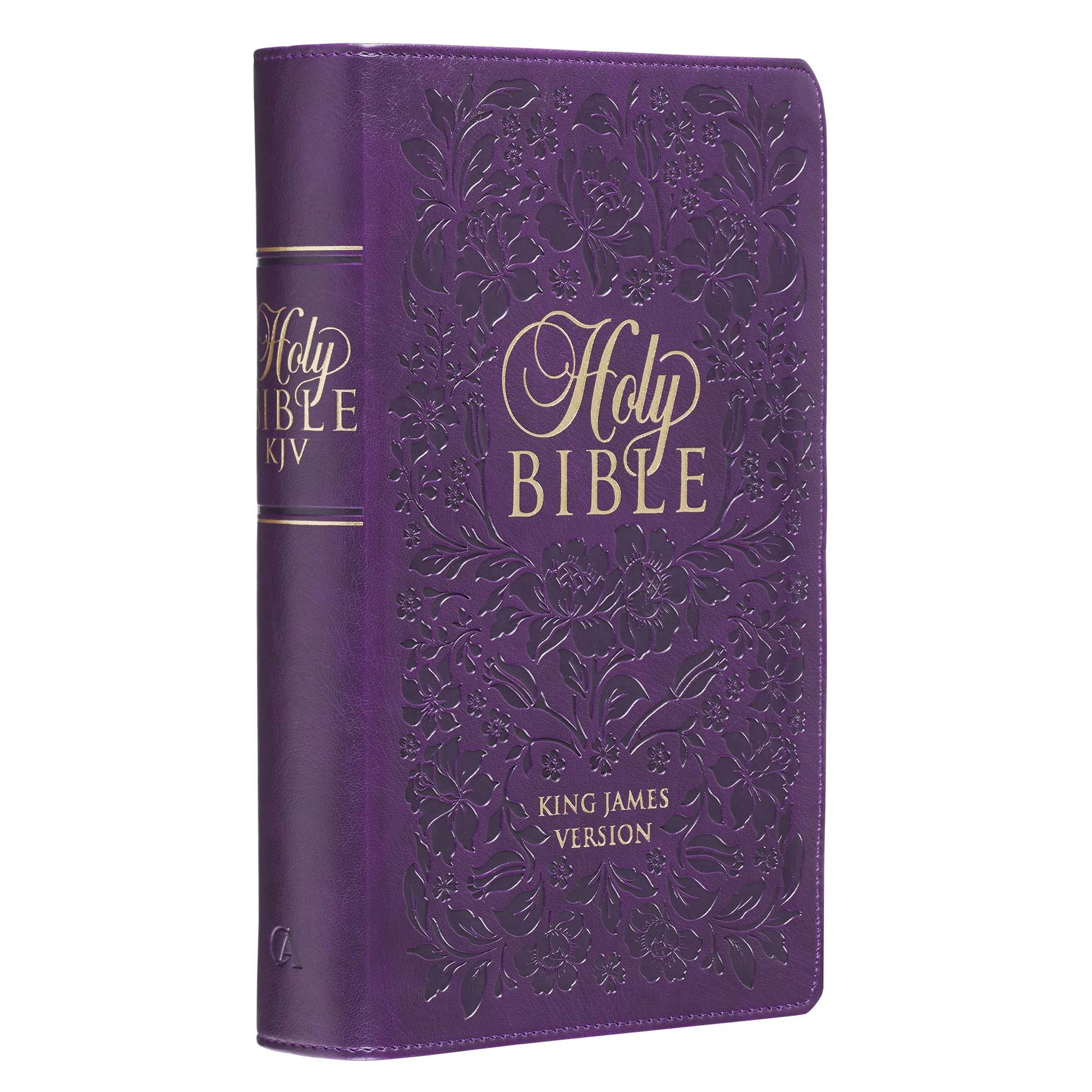 Purple Floral Faux Leather Giant Print Standard-size King James Version Bible with Thumb Index - The Christian Gift Company