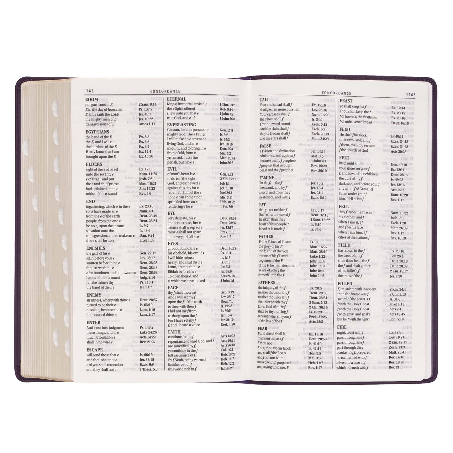 Purple Floral Faux Leather Giant Print Standard-size King James Version Bible with Thumb Index - The Christian Gift Company