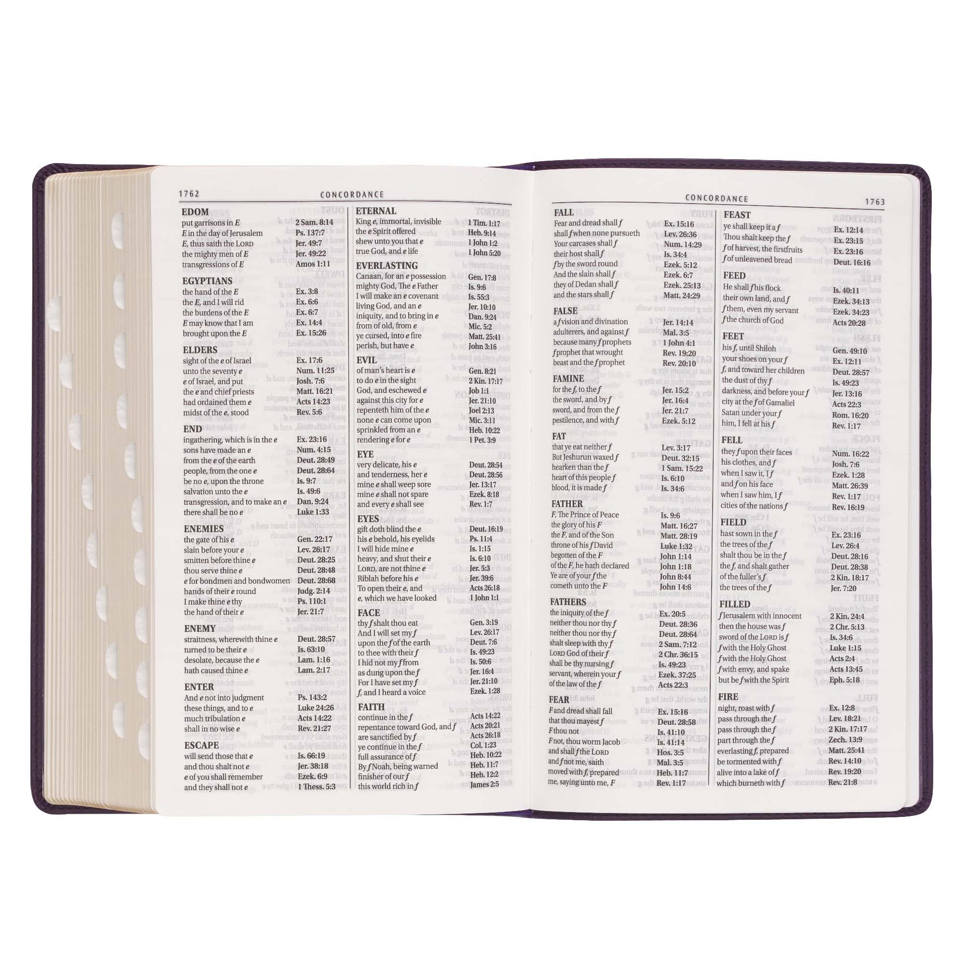 Purple Floral Faux Leather Giant Print Standard-size King James Version Bible with Thumb Index - The Christian Gift Company