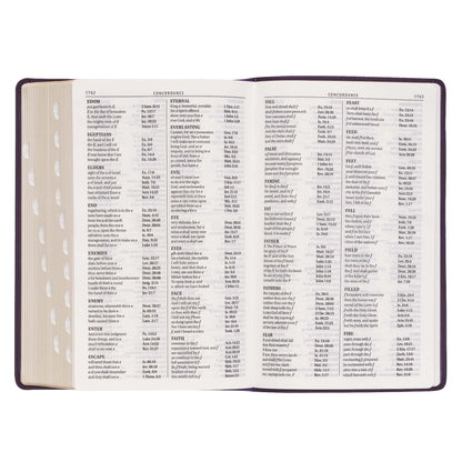 Purple Floral Faux Leather Giant Print Standard-size King James Version Bible with Thumb Index - The Christian Gift Company