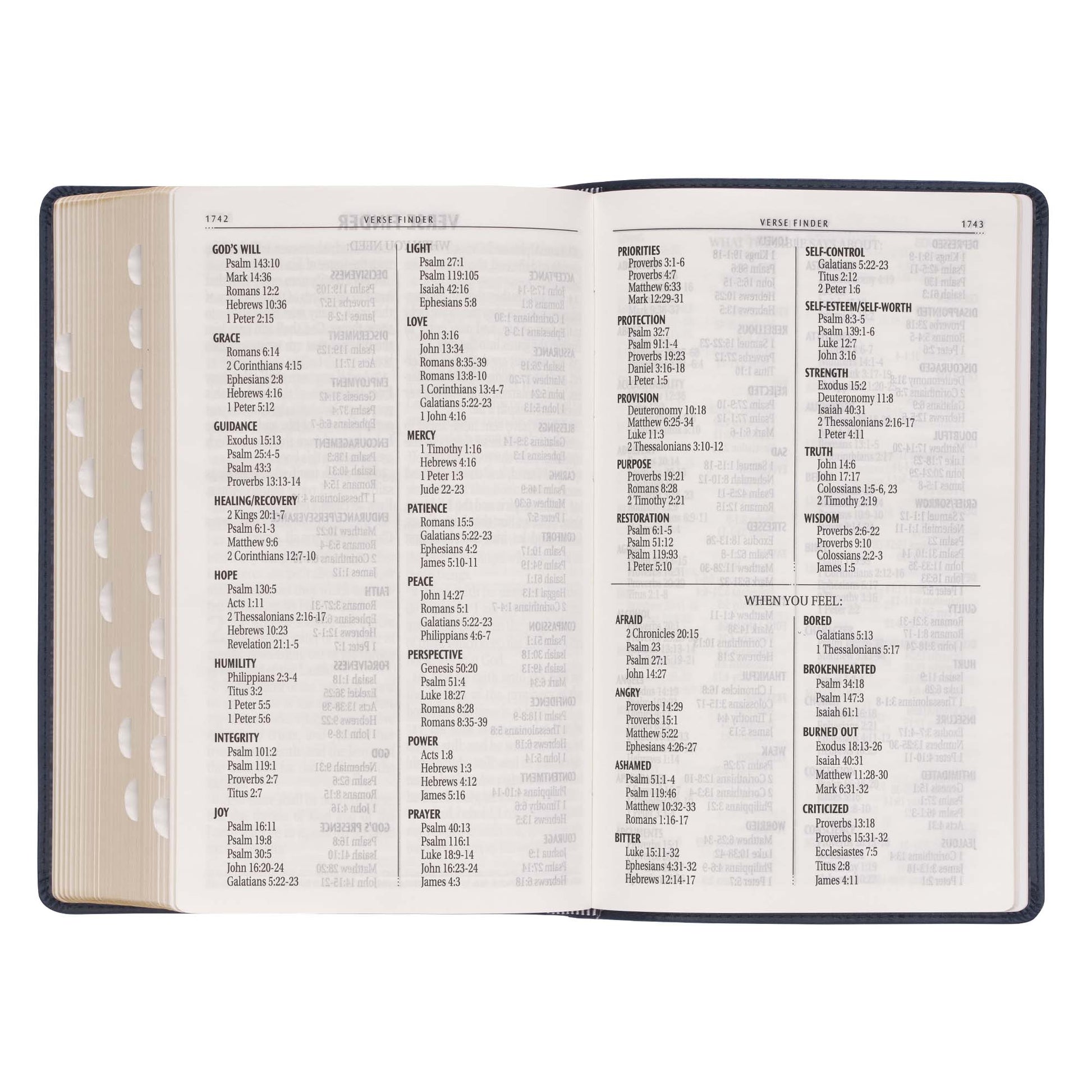 Dark Blue Faux Leather Giant Print Standard-size King James Version Bible with Thumb Index - The Christian Gift Company