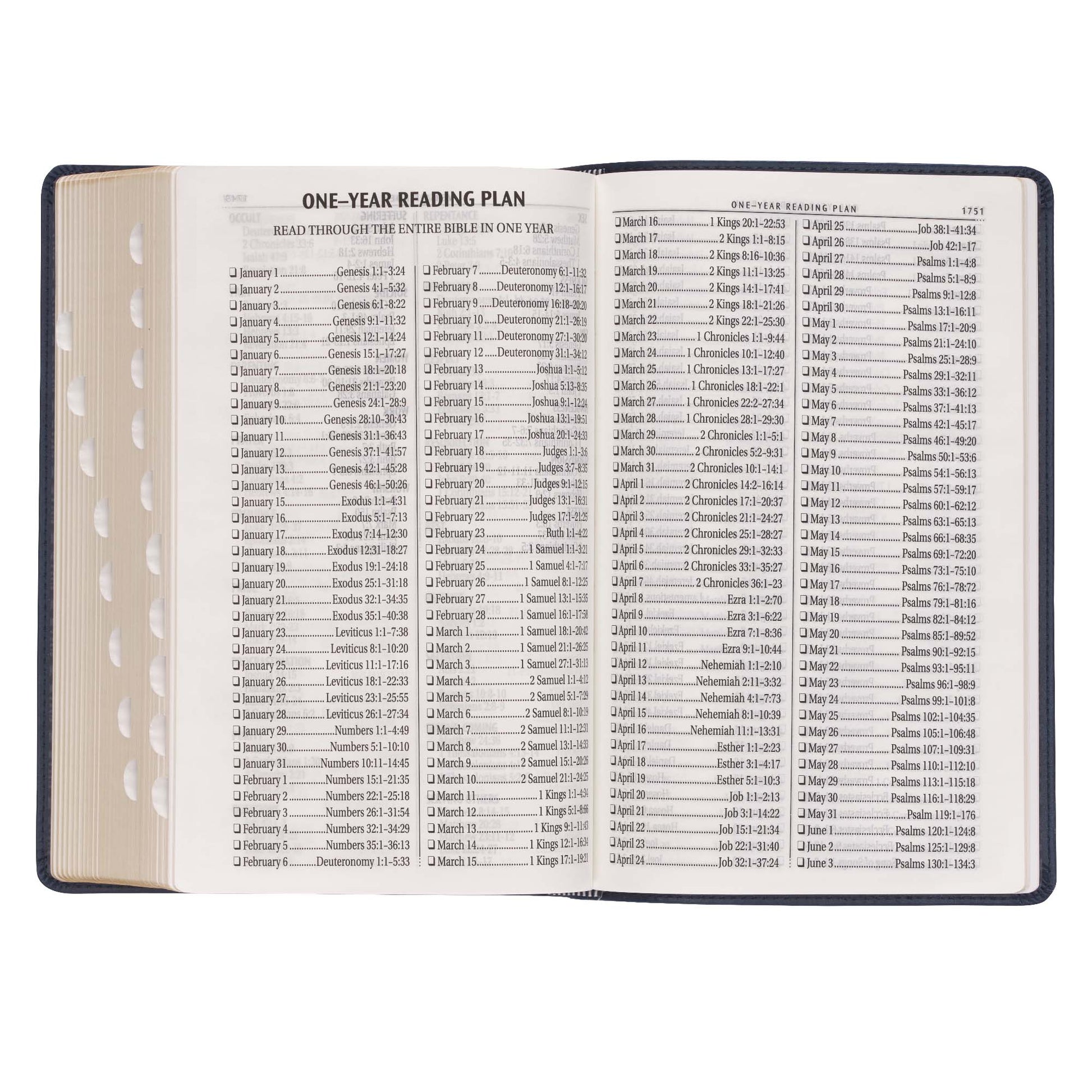 Dark Blue Faux Leather Giant Print Standard-size King James Version Bible with Thumb Index - The Christian Gift Company