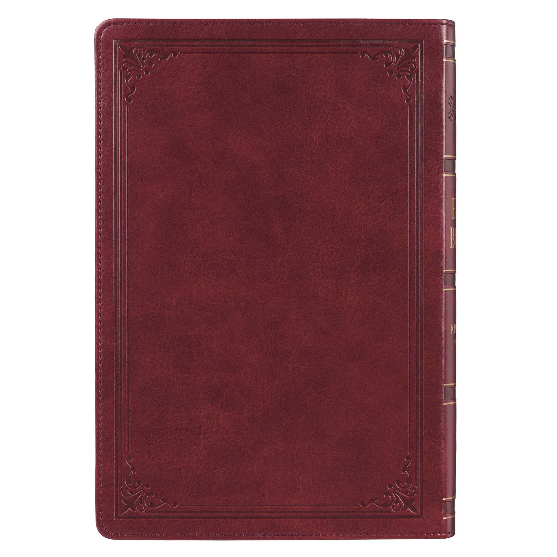 Burgundy Faux Leather Full-size Giant Print King James Version Bible with Thumb Index - The Christian Gift Company