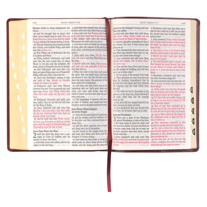 Burgundy Faux Leather Full-size Giant Print King James Version Bible with Thumb Index - The Christian Gift Company